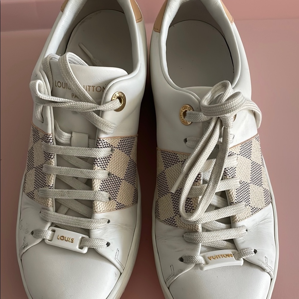 Louis Vuitton White Cream Sneakers Minimalist Design